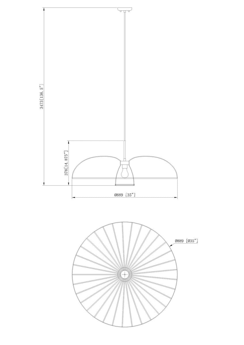 Suspension Valencia - Blanc texturé 35" by Z-Lite | Luminaires & cie