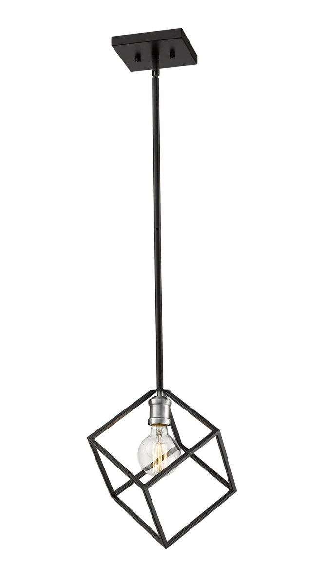 Suspension Vertical - Noir mat + Nickel brossé 11 1/4" by Z-Lite | Luminaires & cie