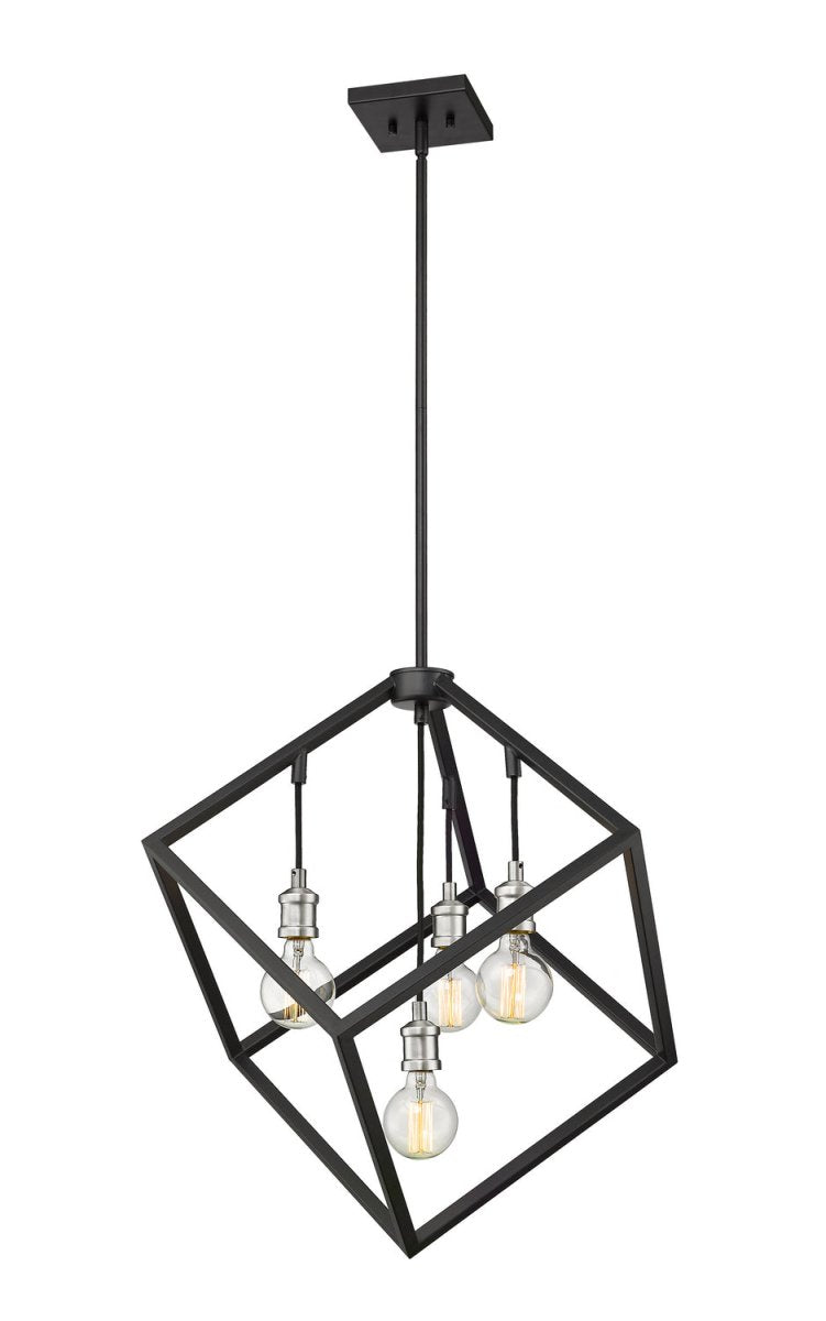 Suspension Vertical - Noir mat + Nickel brossé 24" by Z-Lite | Luminaires & cie