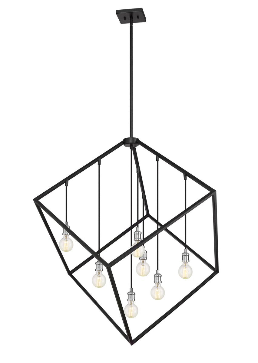 Suspension Vertical - Noir mat + Nickel brossé 44" by Z-Lite | Luminaires & cie