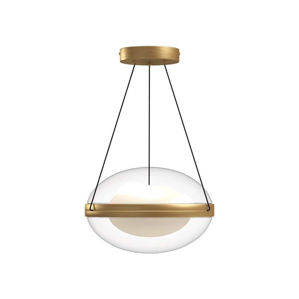 Suspension Virgo - Gold - or / Verre d'Opale 12 1/8" by Kuzco Lighting | Luminaires & cie