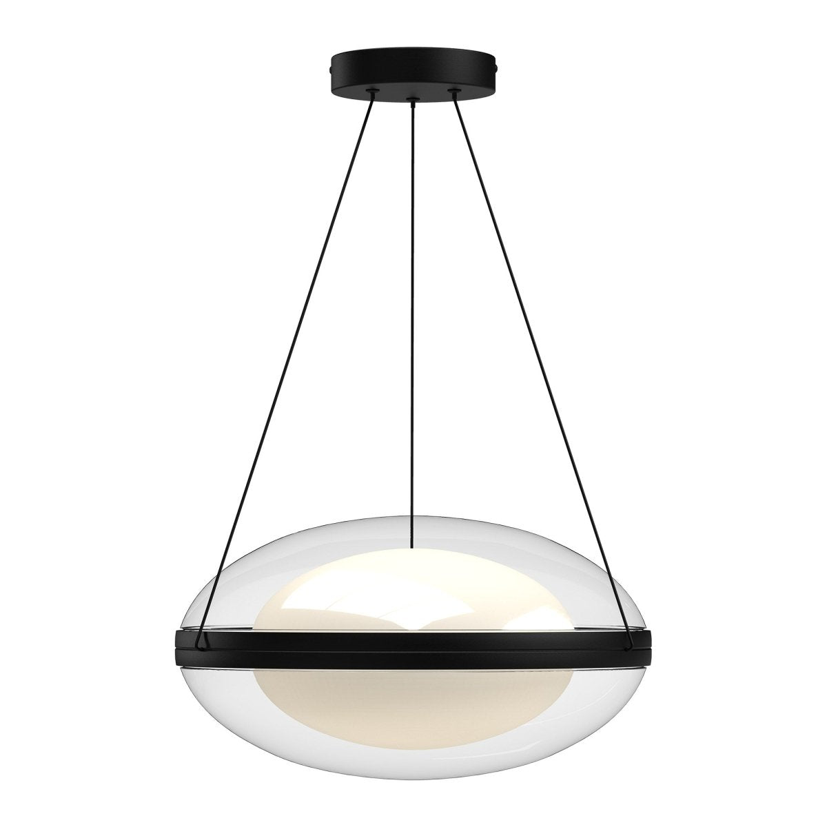 Suspension Virgo - Verre noir / opale 16 1/8" by Kuzco Lighting | Luminaires & cie