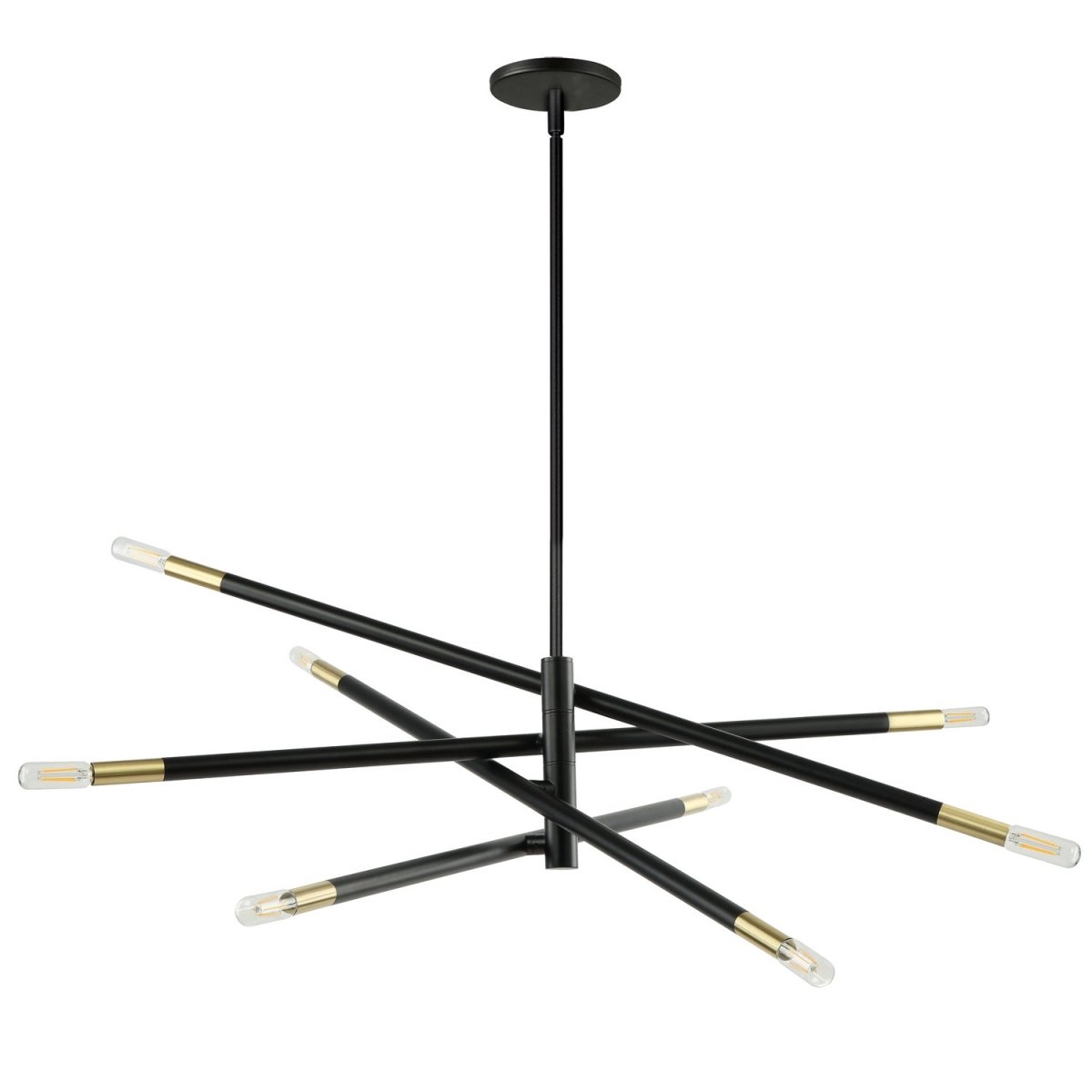 Suspension Wand - 50 Matte Black and Aged Brass by Dainolite | Luminaires & cie
