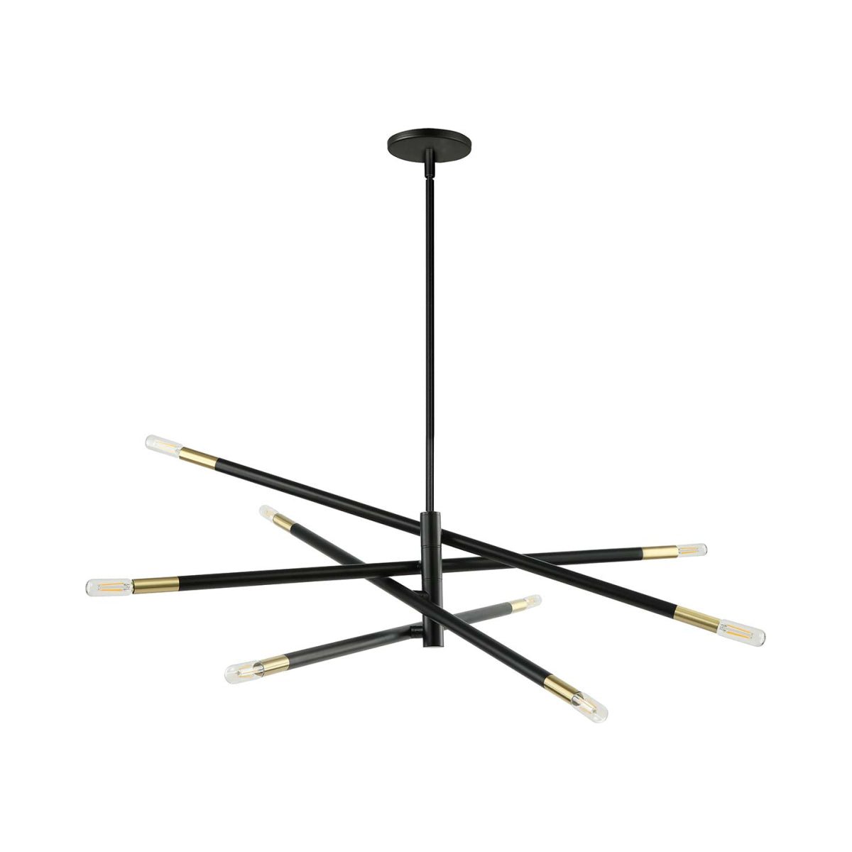 Suspension Wand - Noir et laiton 50" by Dainolite | Luminaires & cie