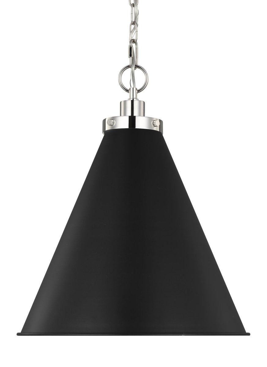Suspension Wellfleet Cone - Nickel noir et raffiné de minuit Noir de minuit 15 5/8" by Visual Comfort Studio | Luminaires & cie
