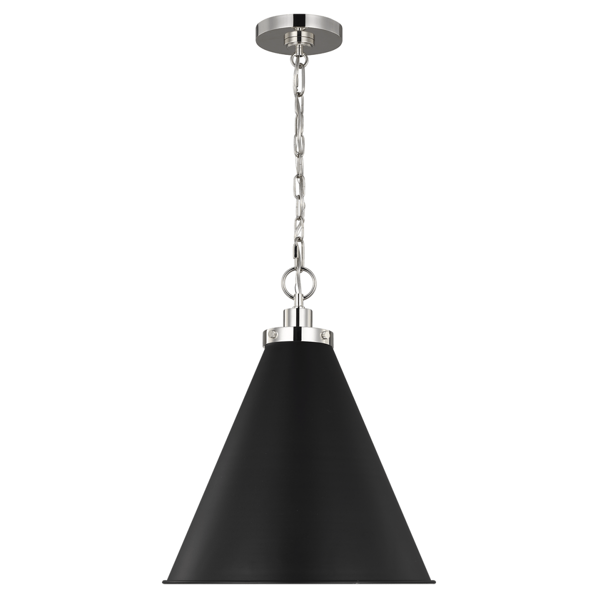 Suspension Wellfleet Cone - Nickel noir et raffiné de minuit Noir de minuit 15 5/8" by Visual Comfort Studio | Luminaires & cie