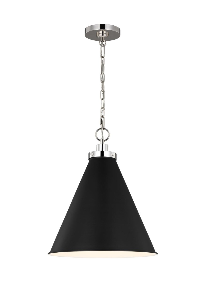 Suspension Wellfleet Cone - Nickel noir et raffiné de minuit Noir de minuit 15 5/8" by Visual Comfort Studio | Luminaires & cie