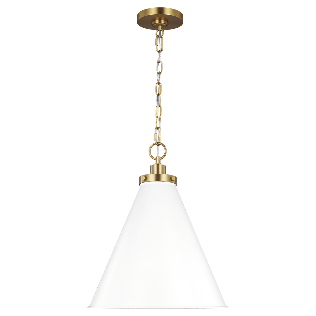Suspension Wellfleet Cone - Matte blanc et laiton brûlé Blanc mat 15 5/8" by Visual Comfort Studio | Luminaires & cie