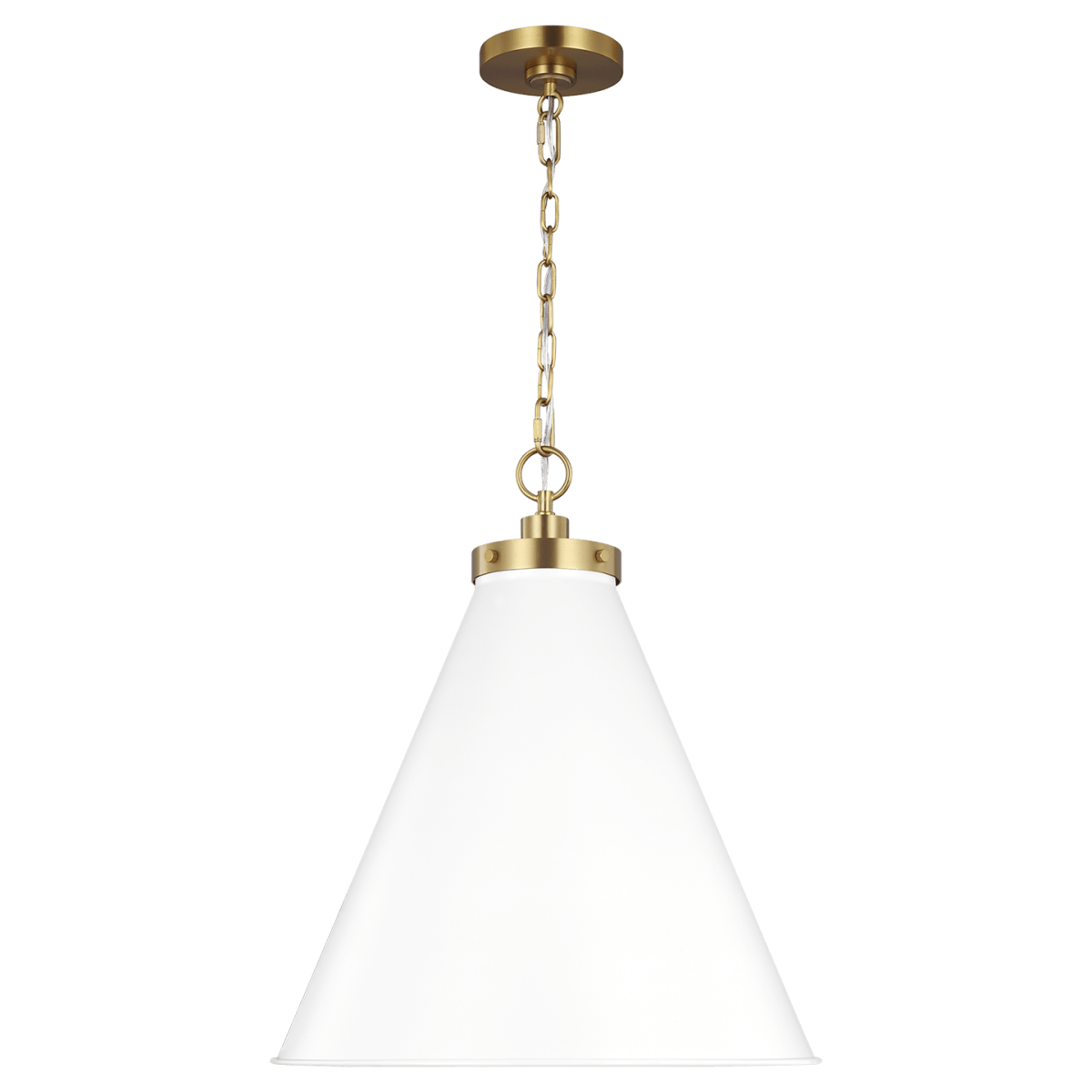 Suspension Wellfleet Cone - Matte blanc et laiton brûlé Blanc mat 19 1/2" by Visual Comfort Studio | Luminaires & cie