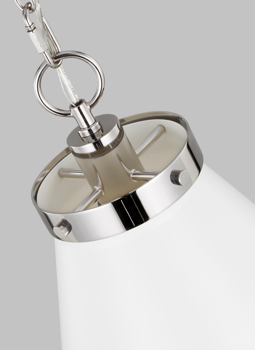 Suspension Wellfleet Cone - Nickel blanc et poli mat Blanc mat 19 1/2" by Visual Comfort Studio | Luminaires & cie