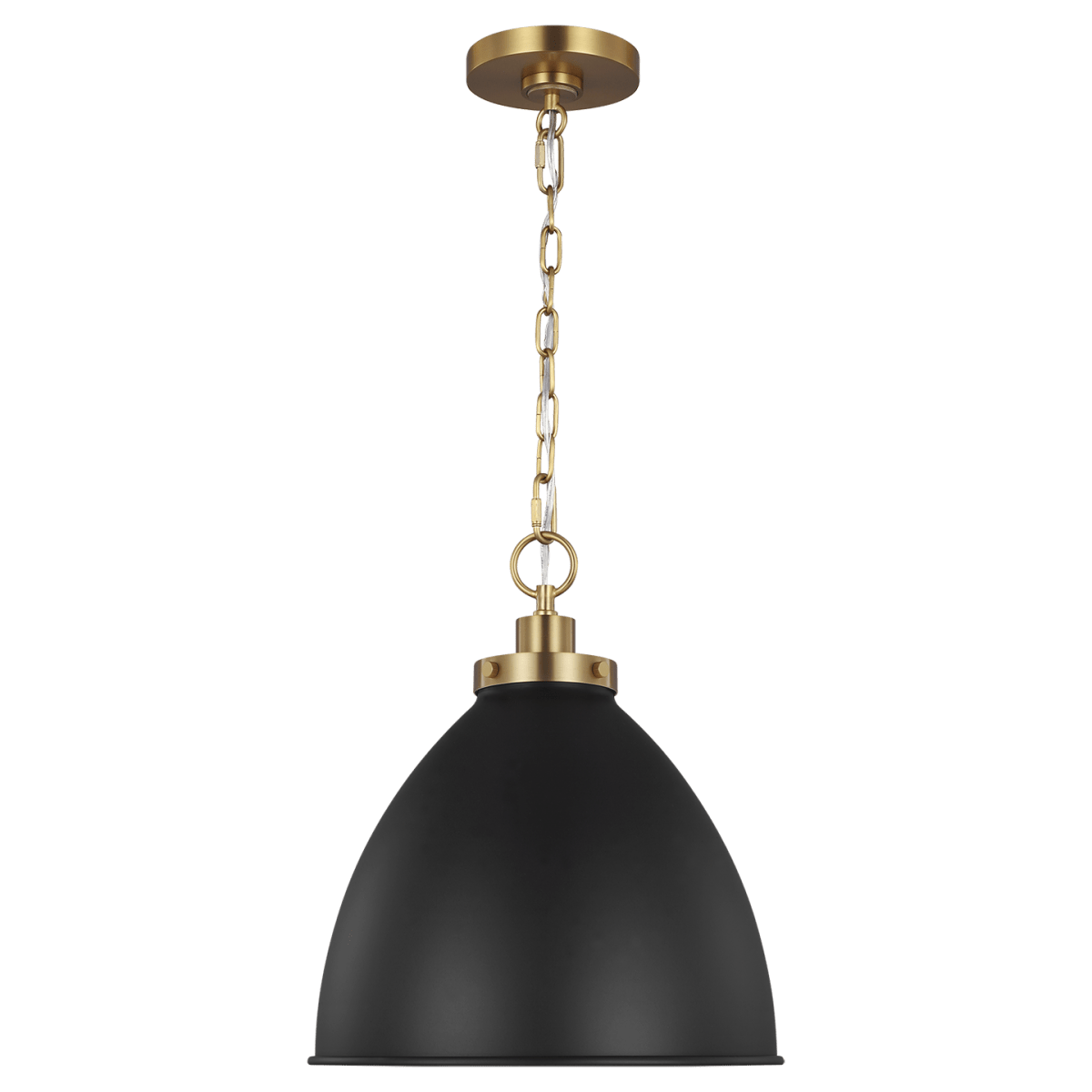 Suspension Wellfleet Dome - Noir de minuit et laiton brunis Noir de minuit 13 1/2" by Visual Comfort Studio | Luminaires & cie