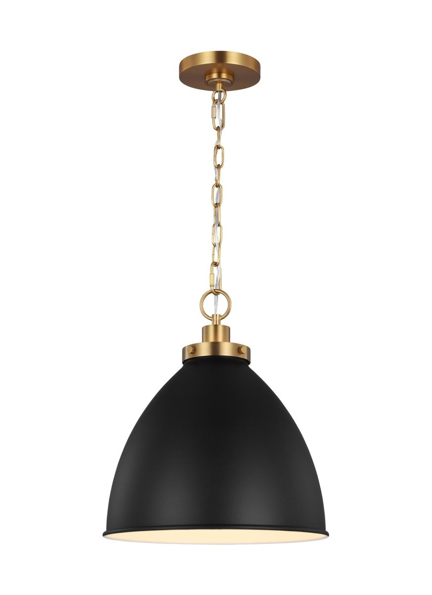 Suspension Wellfleet Dome - Noir de minuit et laiton brunis Noir de minuit 13 1/2" by Visual Comfort Studio | Luminaires & cie