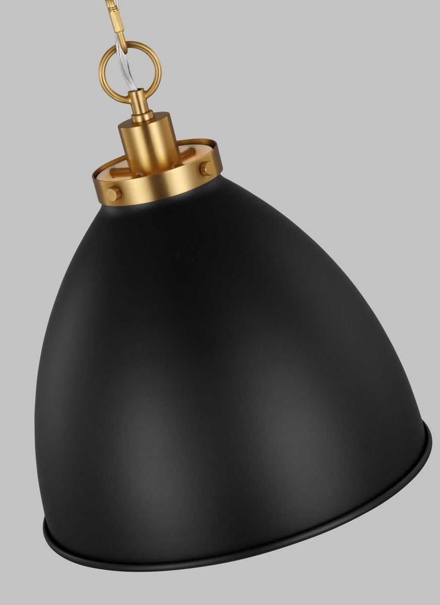 Suspension Wellfleet Dome - Noir de minuit et laiton brunis Noir de minuit 13 1/2" by Visual Comfort Studio | Luminaires & cie