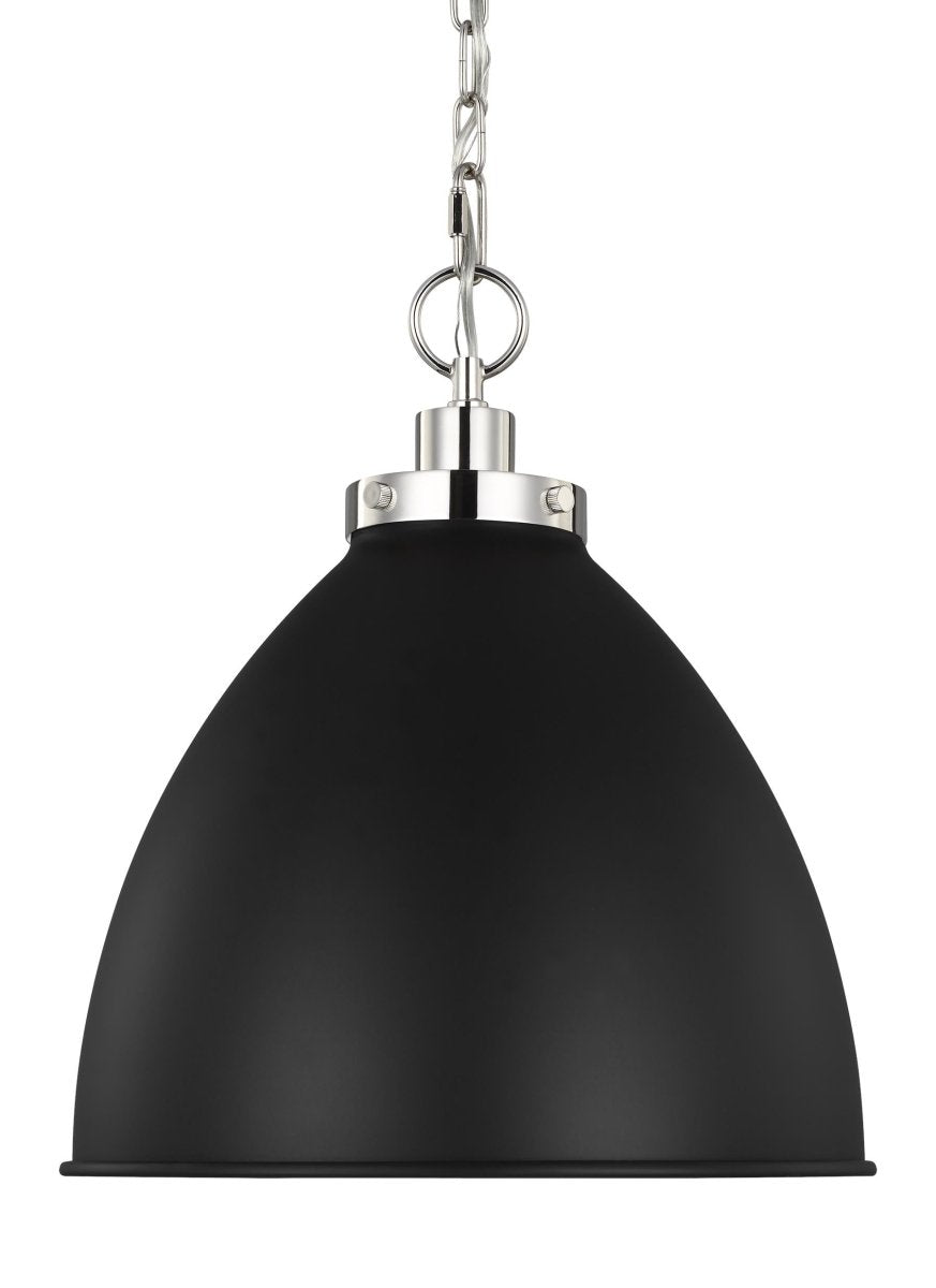 Suspension Wellfleet Dome - Nickel noir et raffiné de minuit Noir de minuit 15 5/8" by Visual Comfort Studio | Luminaires & cie