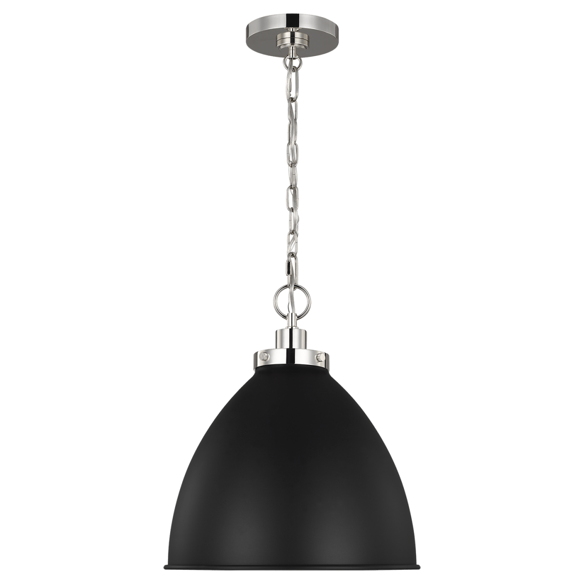 Suspension Wellfleet Dome - Nickel noir et raffiné de minuit Noir de minuit 15 5/8" by Visual Comfort Studio | Luminaires & cie