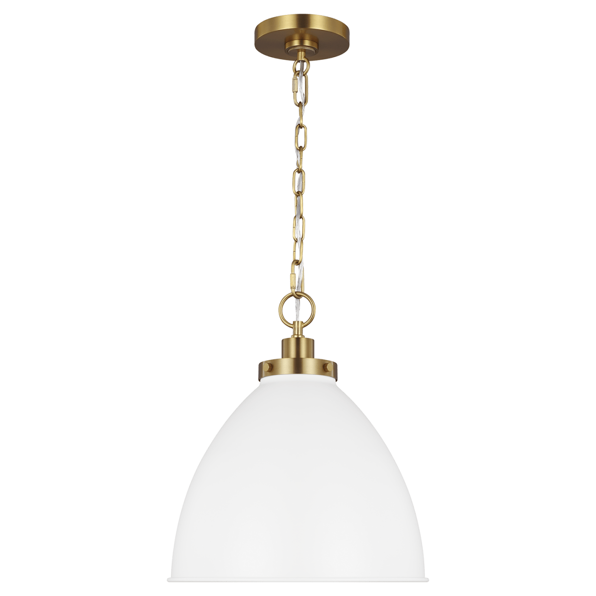 Suspension Wellfleet Dome - Matte blanc et laiton brûlé Blanc mat 15 5/8" by Visual Comfort Studio | Luminaires & cie