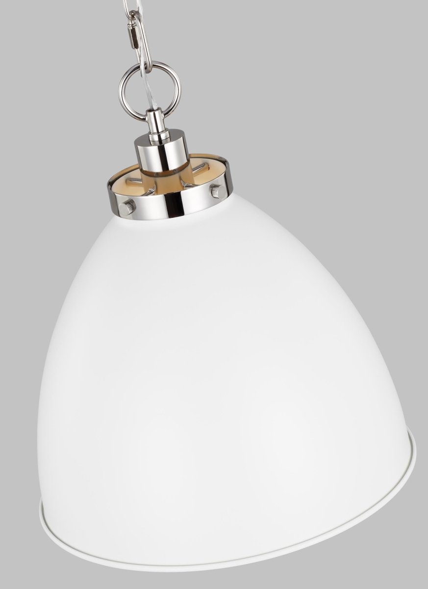 Suspension Wellfleet Dome - Nickel blanc et poli mat Blanc mat 15 5/8" by Visual Comfort Studio | Luminaires & cie