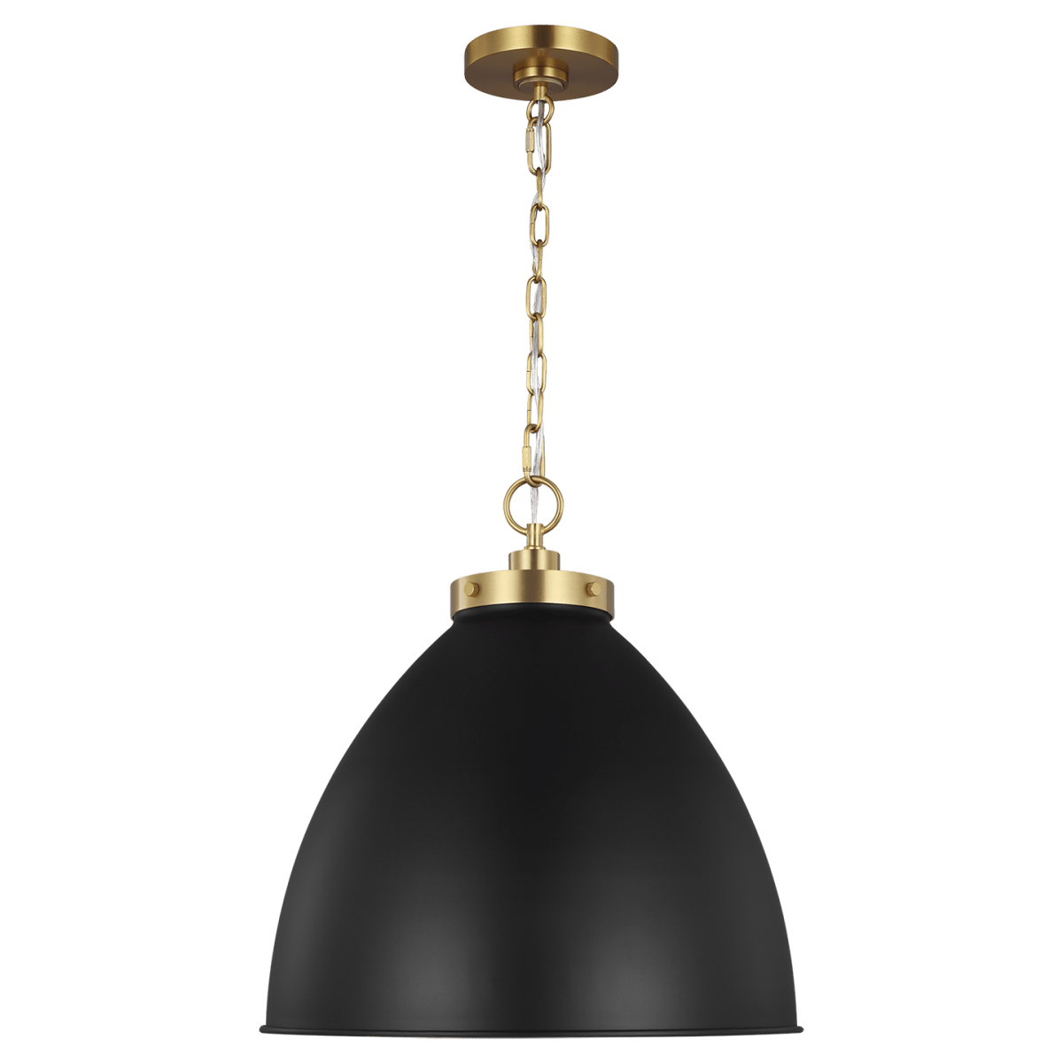 Suspension Wellfleet Dome - Noir de minuit et laiton brunis Noir de minuit 17 1/2" by Visual Comfort Studio | Luminaires & cie