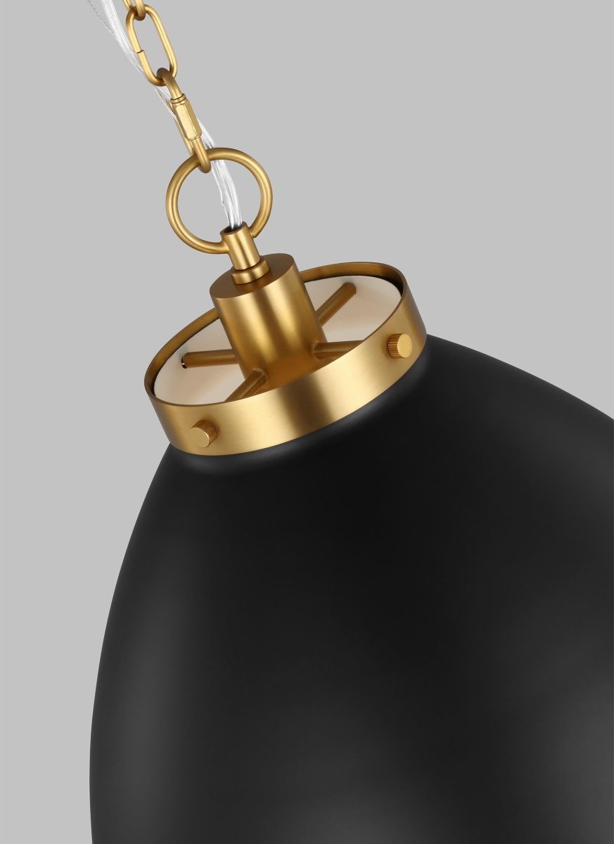 Suspension Wellfleet Dome - Noir de minuit et laiton brunis Noir de minuit 17 1/2" by Visual Comfort Studio | Luminaires & cie