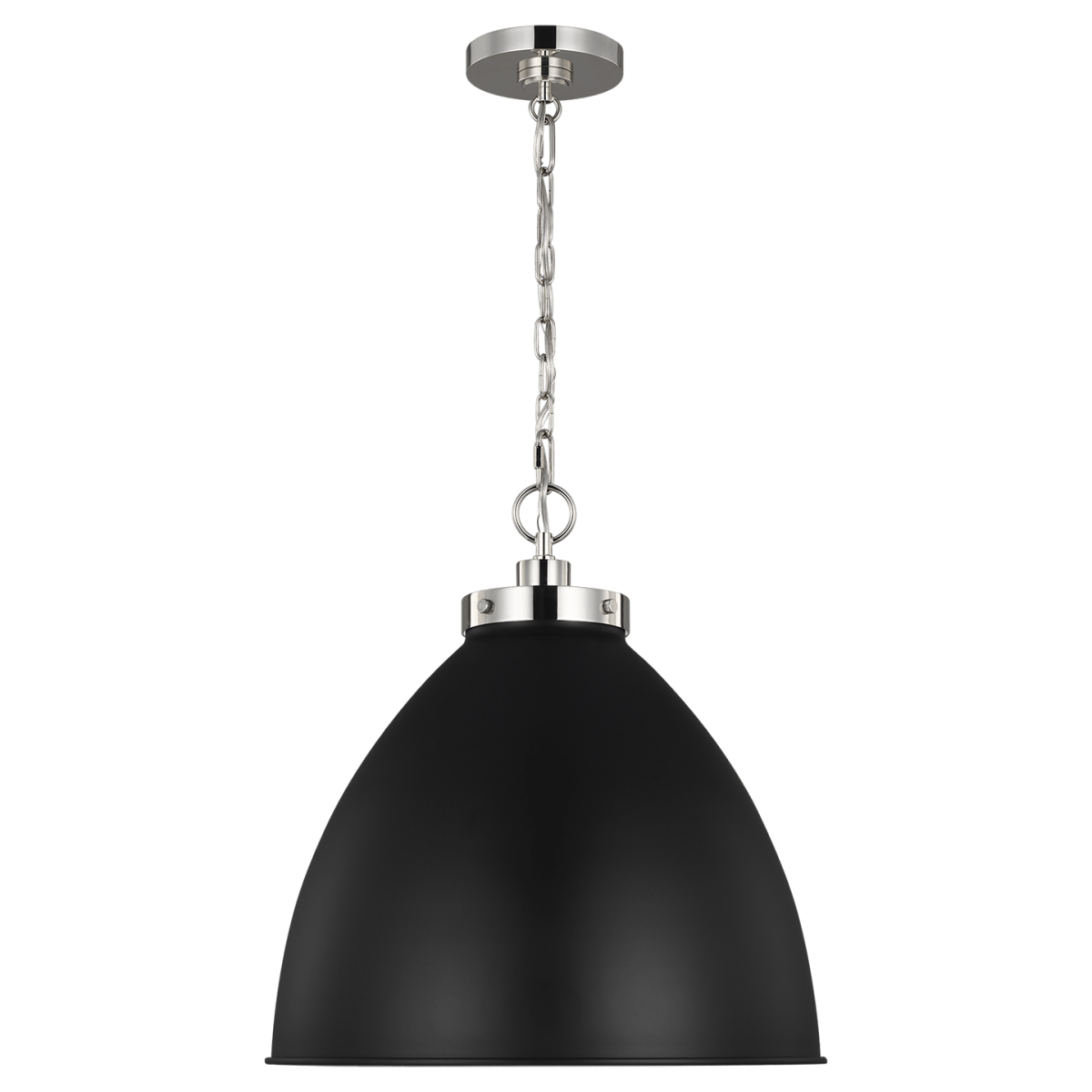 Suspension Wellfleet Dome - Nickel noir et raffiné de minuit Noir de minuit 17 1/2" by Visual Comfort Studio | Luminaires & cie