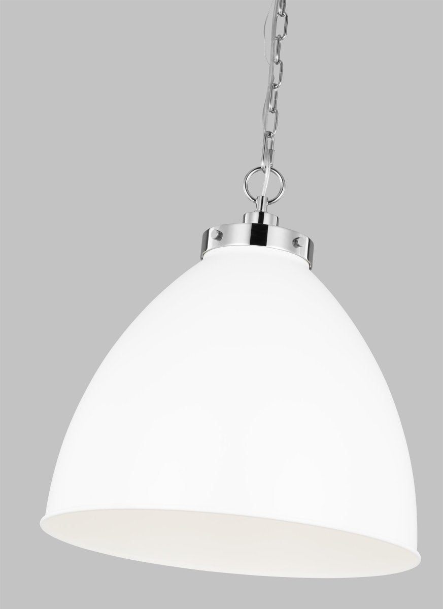 Suspension Wellfleet Dome - Nickel blanc et poli mat Blanc mat 17 1/2" by Visual Comfort Studio | Luminaires & cie