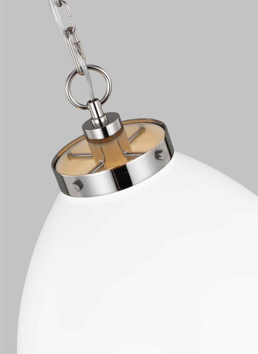 Suspension Wellfleet Dome - Nickel blanc et poli mat Blanc mat 17 1/2" by Visual Comfort Studio | Luminaires & cie