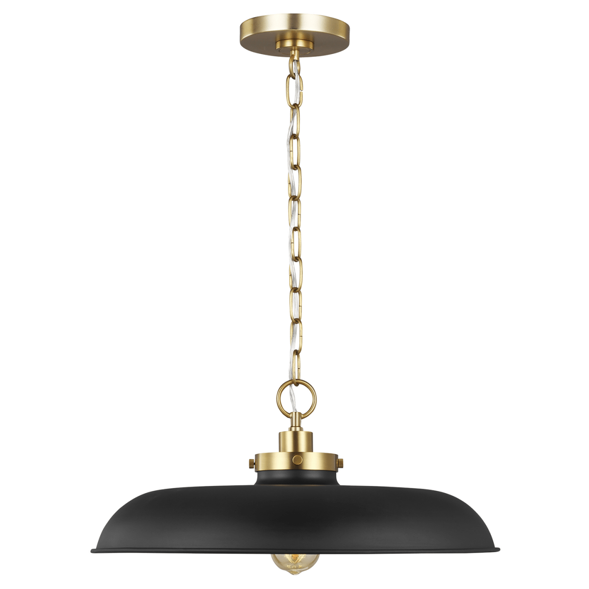 Suspension Wellfleet Wide - Noir de minuit et laiton brunis by Visual Comfort Studio | Luminaires & cie