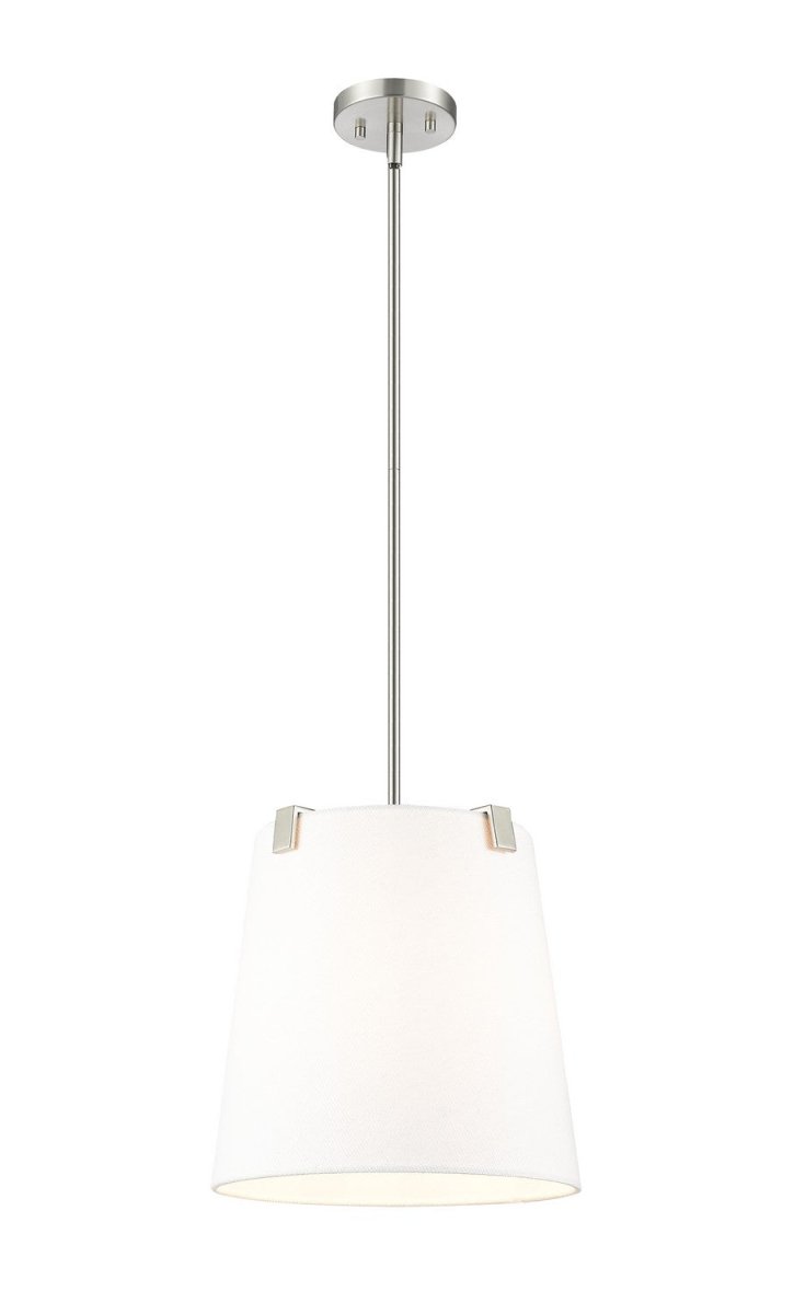Suspension Weston - Nickel brossé Lin blanc 13" by Z-Lite | Luminaires & cie
