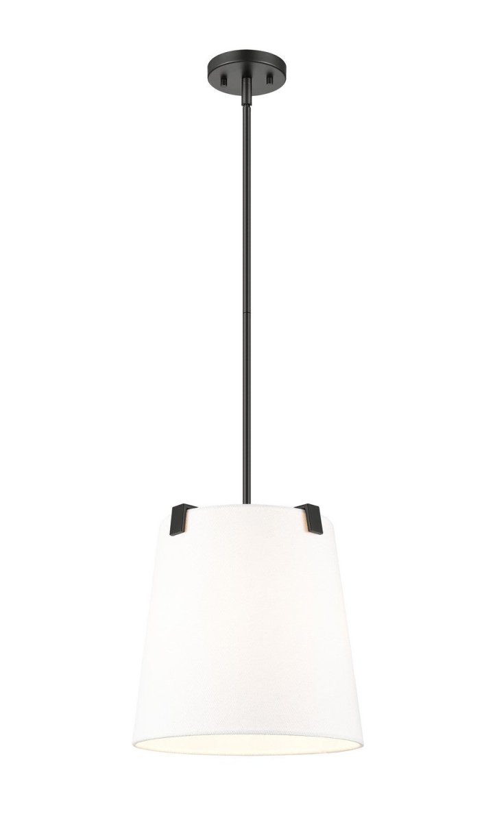 Suspension Weston - Noir mat Lin blanc 13" by Z-Lite | Luminaires & cie