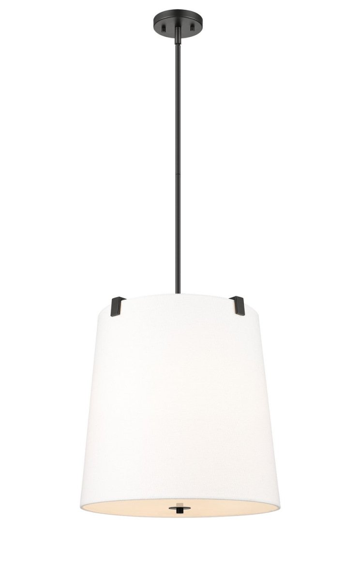 Suspension Weston - Noir mat Lin blanc 18" by Z-Lite | Luminaires & cie