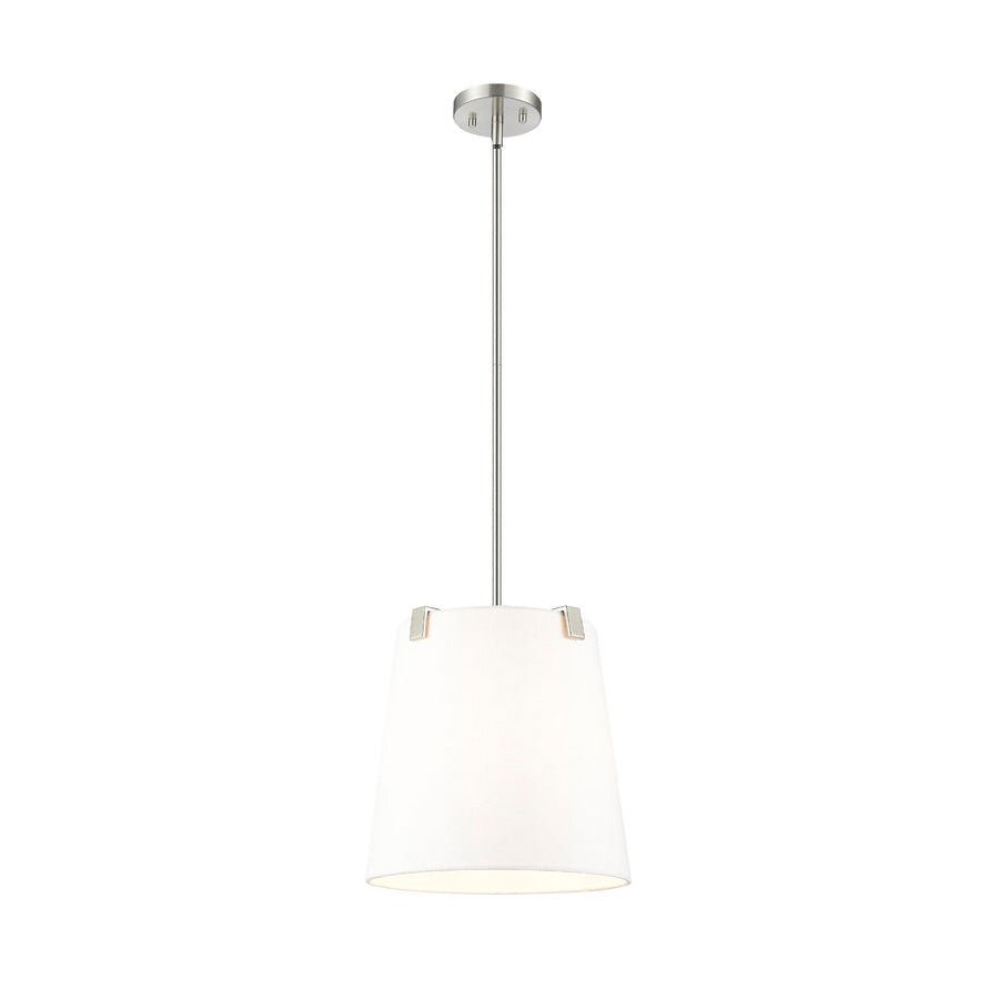 Suspension Weston - Nickel brossé Lin blanc 13" by Z - Lite | Luminaires & cie