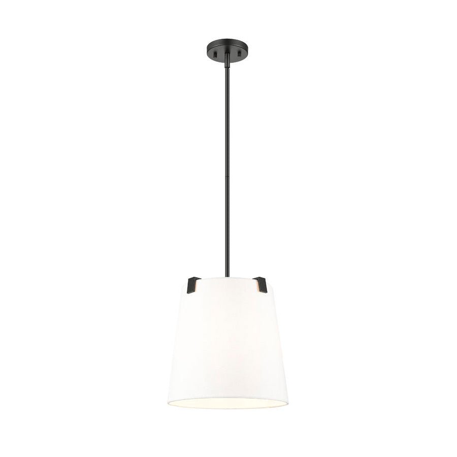 Suspension Weston - Noir mat Lin blanc 13" by Z - Lite | Luminaires & cie