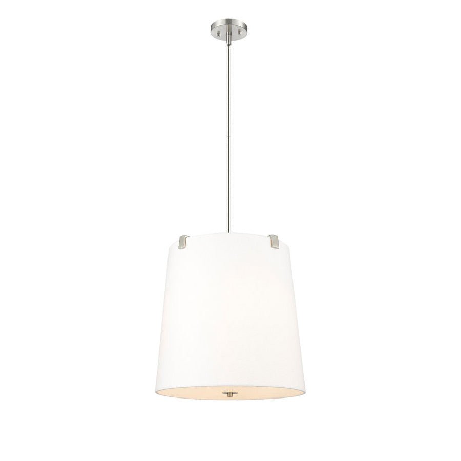 Suspension Weston - Nickel brossé Lin blanc 18" by Z - Lite | Luminaires & cie