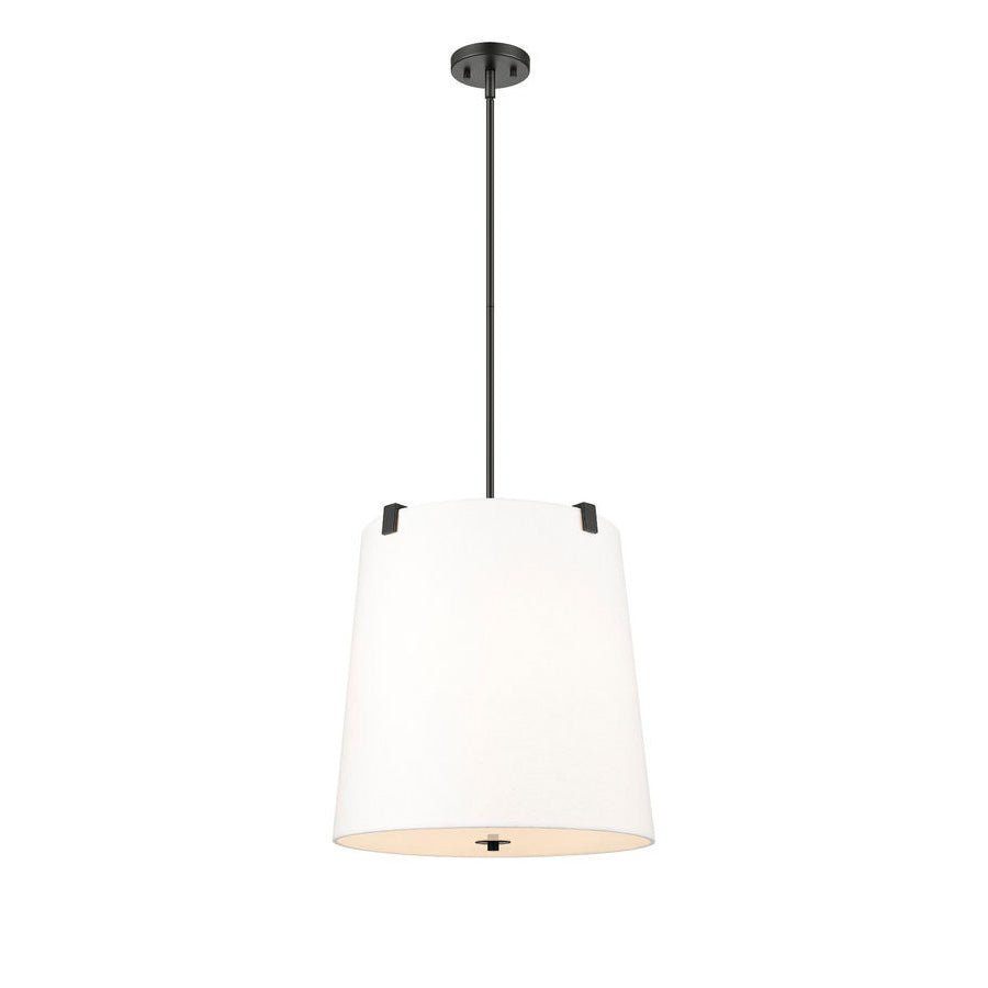 Suspension Weston - Noir mat Lin blanc 18" by Z - Lite | Luminaires & cie