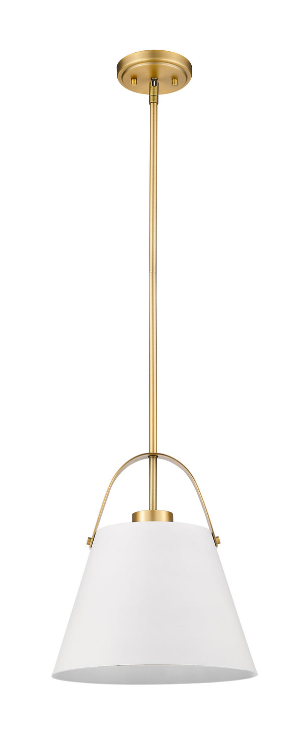 Suspension Z-Studio Blanc mat + Laiton patrimoine, 12 1/2" – vue 3