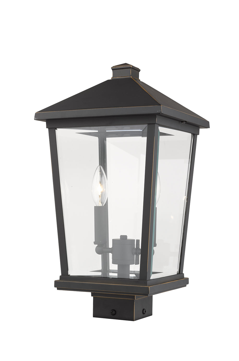 Tête de pôteau extérieure Beacon Carré, Bronze huilé, 9 1/2" – vue 2