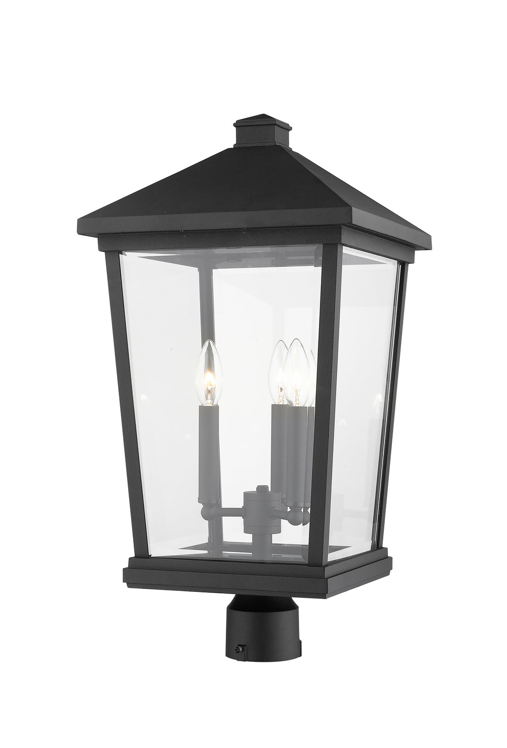 Tête de pôteau extérieure Beacon Rond, Noir, 12" – vue 2