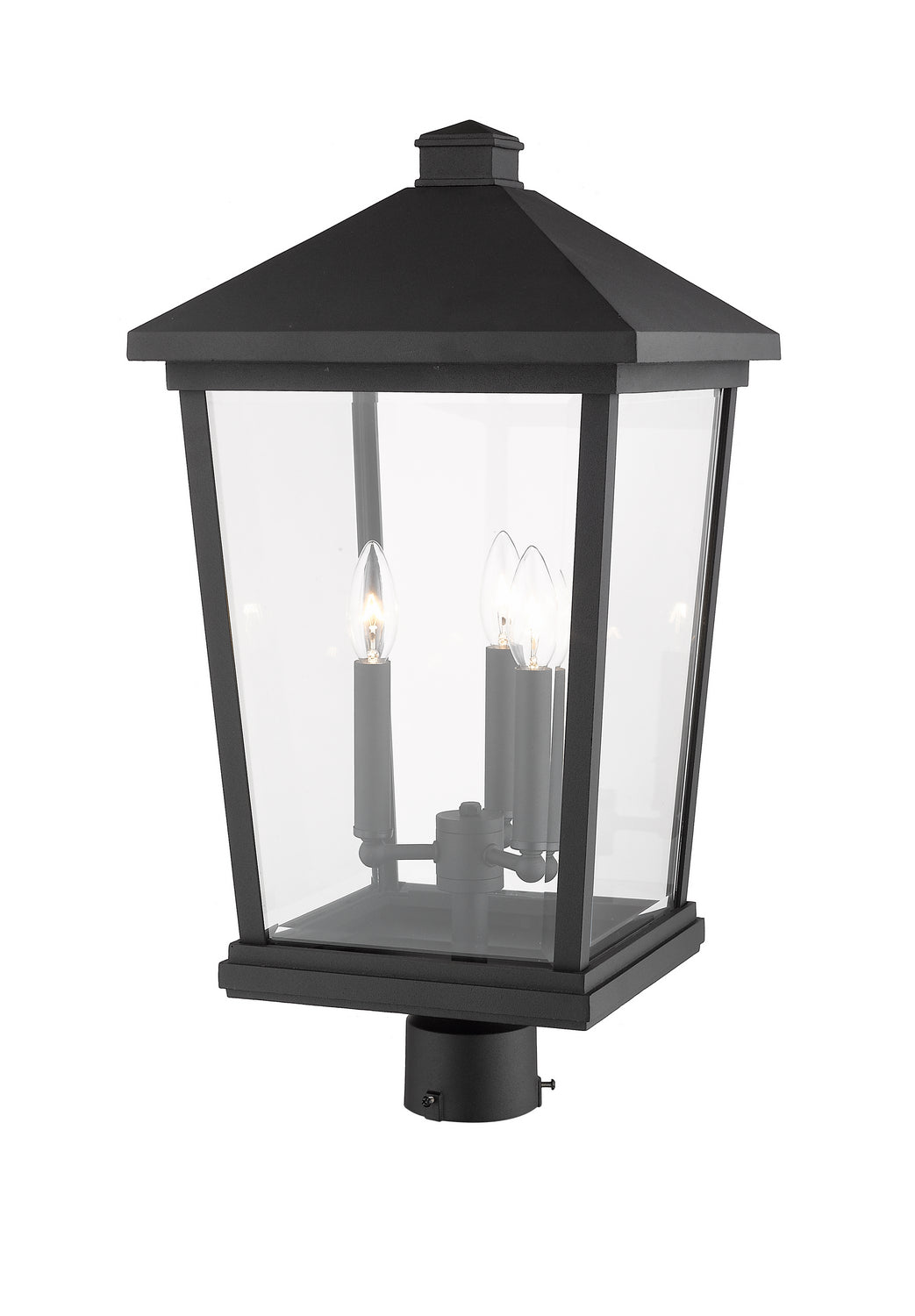 Tête de pôteau extérieure Beacon Rond, Noir, 12" – vue 3