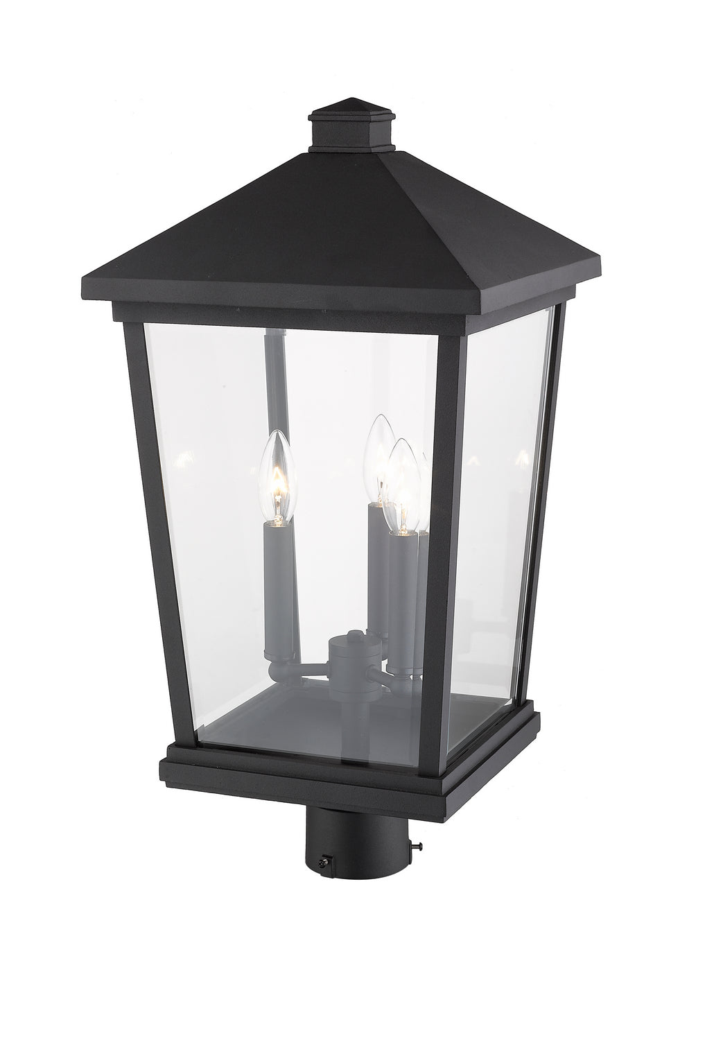 Tête de pôteau extérieure Beacon Rond, Noir, 12" – vue 4