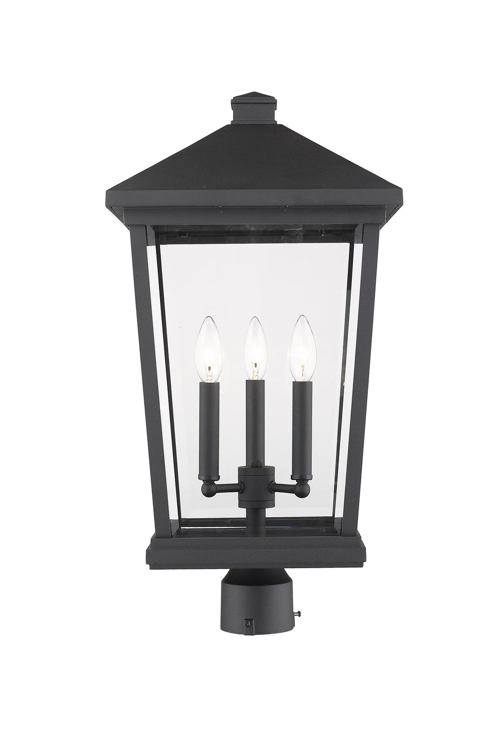 Tête de pôteau extérieure Beacon Rond, Noir, 12" – Z-Lite