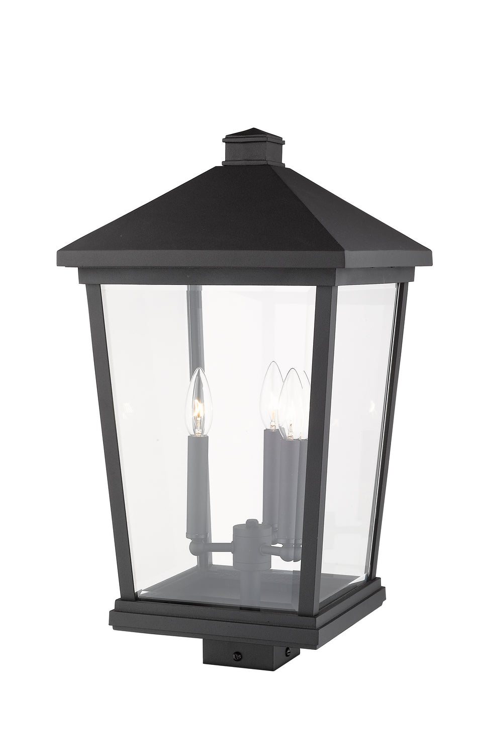 Tête de pôteau extérieure Beacon Carré, Noir, 12" – vue 3