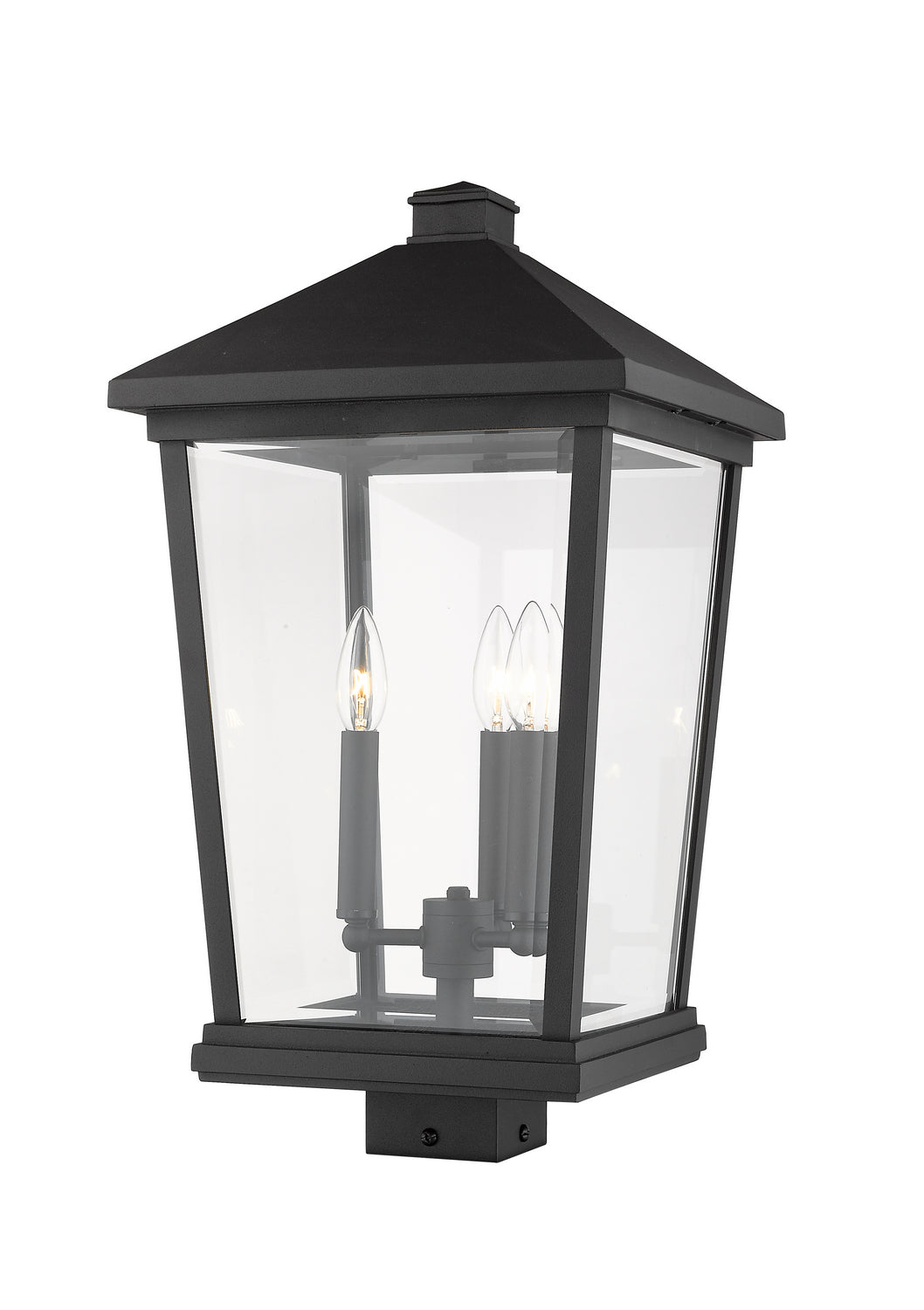 Tête de pôteau extérieure Beacon Carré, Noir, 12" – Z-Lite