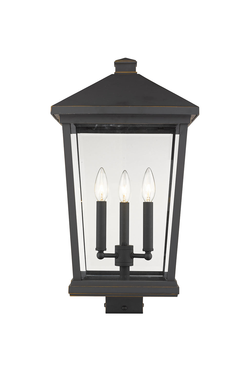 Tête de pôteau extérieure Beacon Carré, Bronze huilé, 12" – vue 2