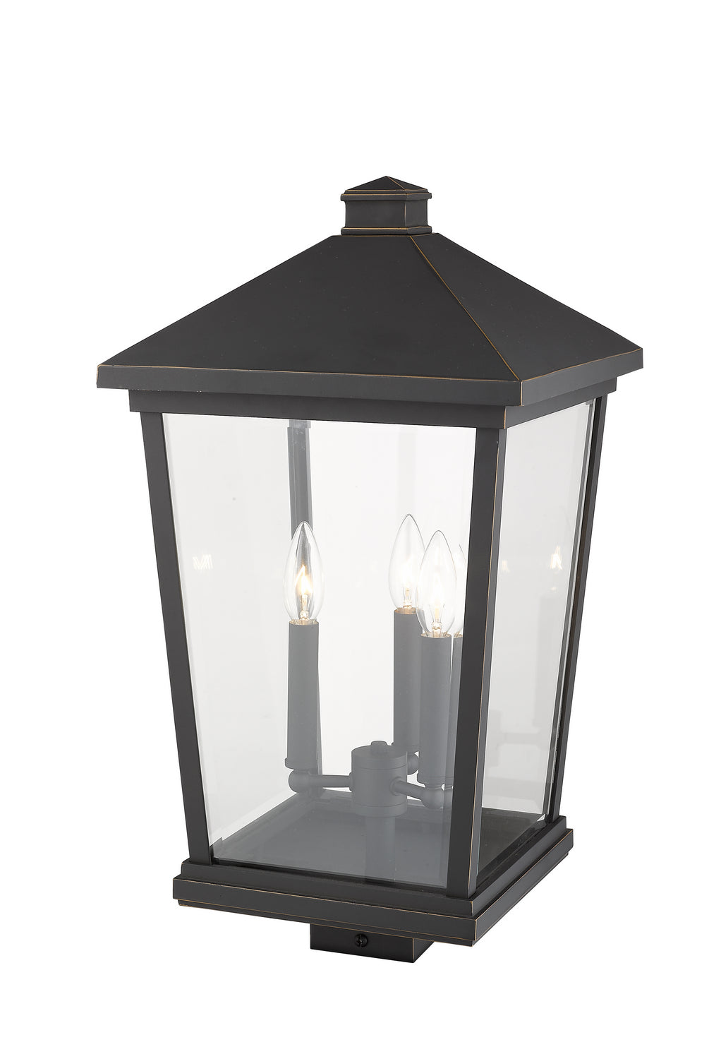 Tête de pôteau extérieure Beacon Carré, Bronze huilé, 12" – vue 3