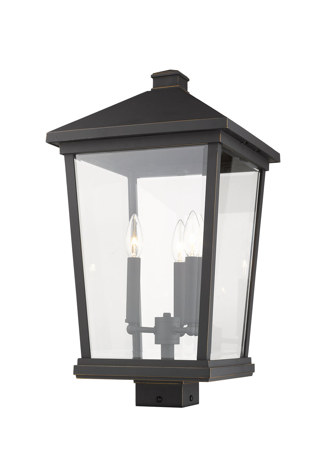 Tête de pôteau extérieure Beacon Carré, Bronze huilé, 12" – vue 4