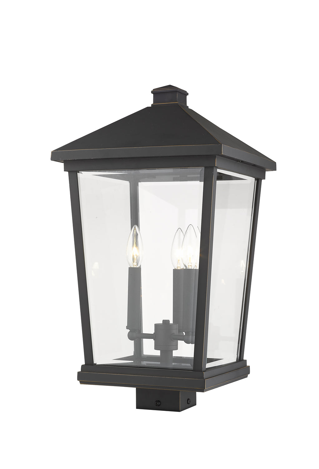 Tête de pôteau extérieure Beacon Carré, Bronze huilé, 12" – Z-Lite