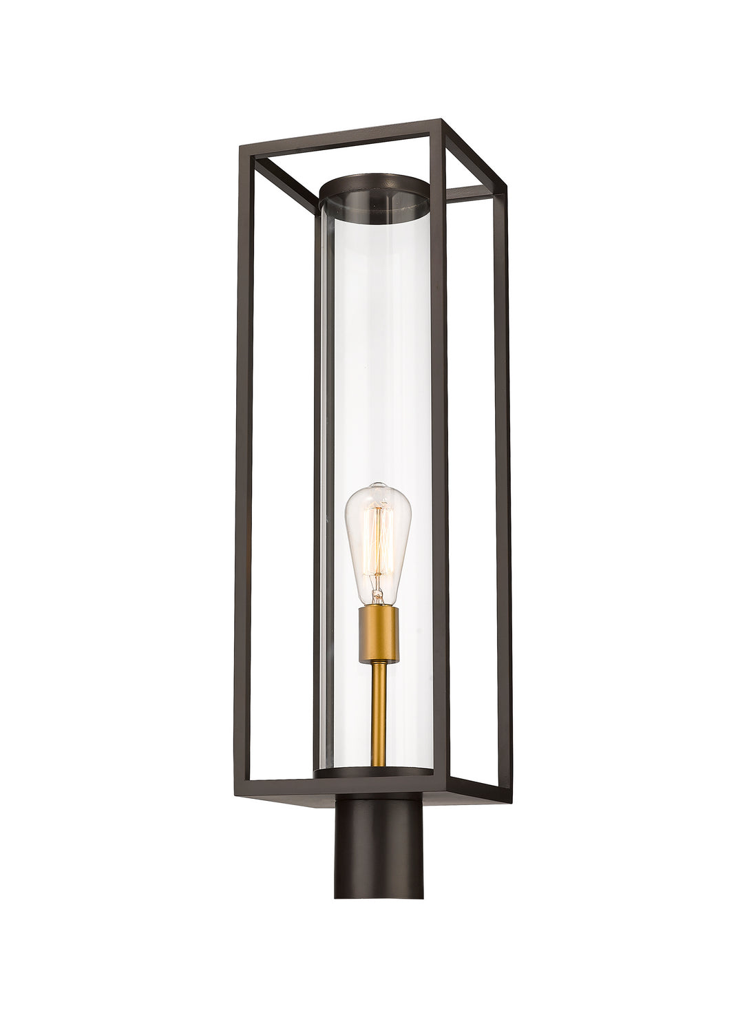 Tête de pôteau extérieure Dunbroch Bronze foncé + Laiton extérieur, 27 3/4" – Z-Lite