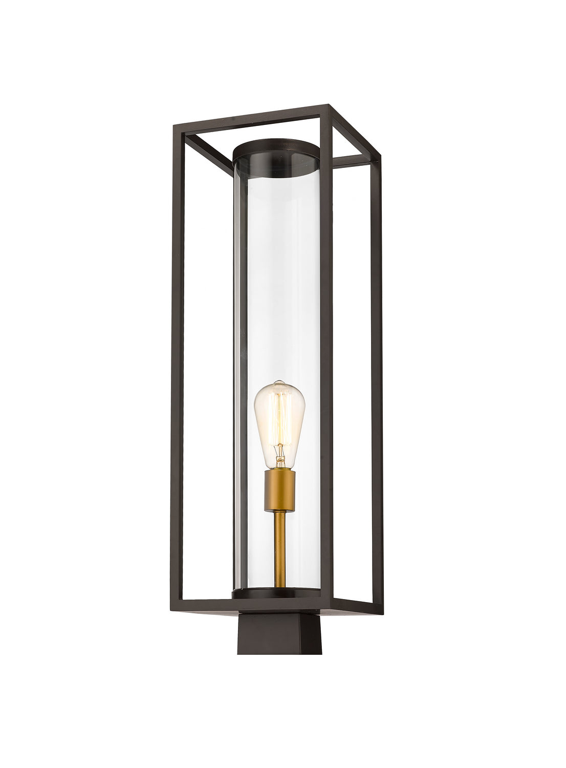 Tête de pôteau extérieure Dunbroch Bronze foncé + Laiton extérieur, 26 1/4" – Z-Lite