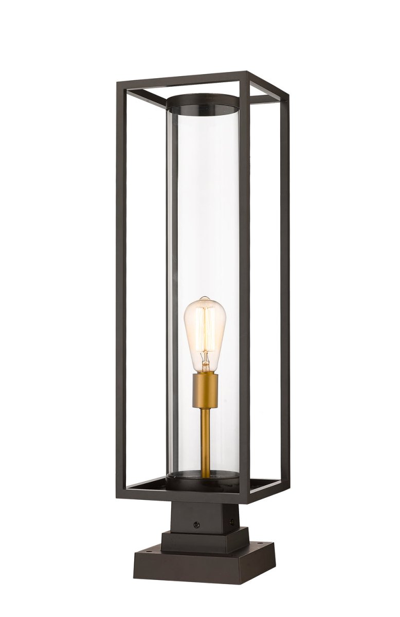 Tête de pôteau extérieure Dunbroch - Bronze foncé + Laiton extérieur 28 3/4" by Z-Lite | Luminaires & cie