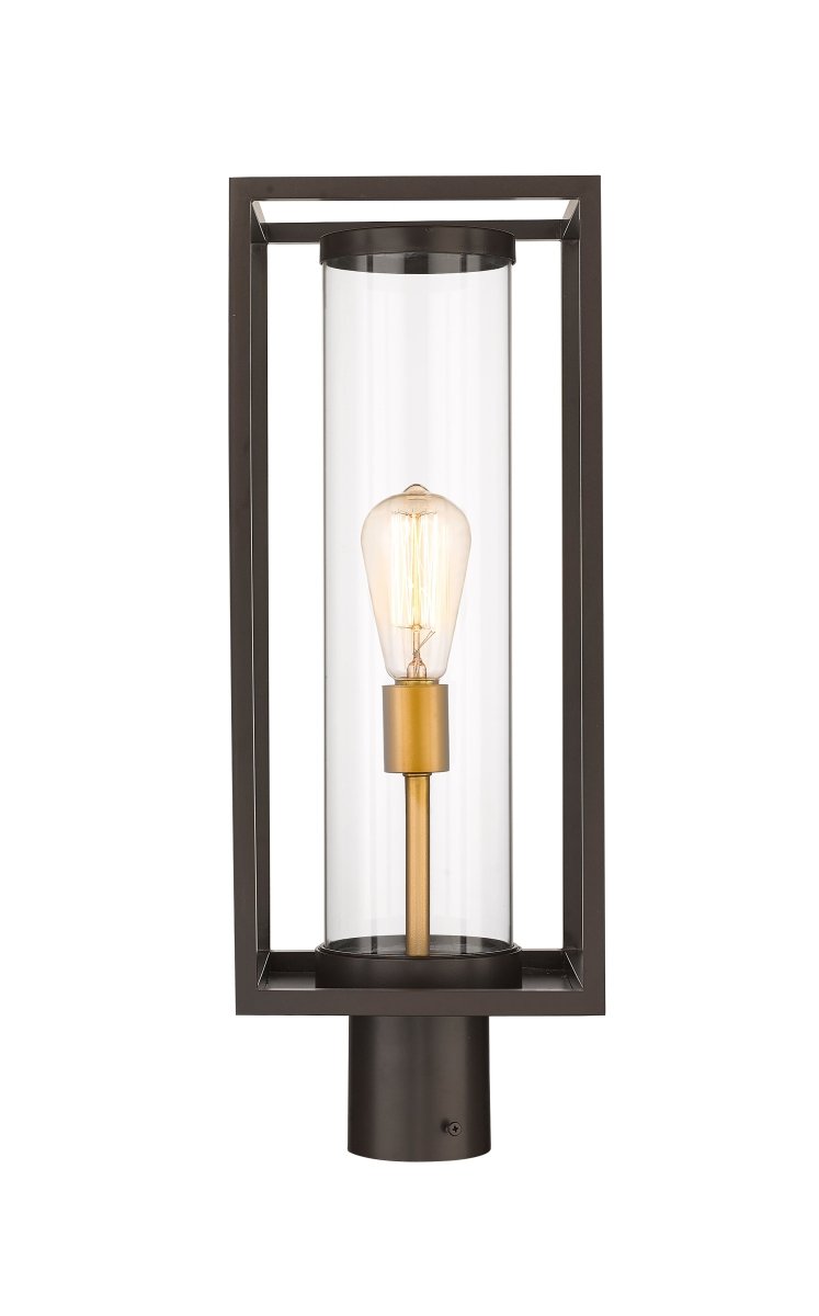 Tête de pôteau extérieure Dunbroch - Bronze foncé + Laiton extérieur 20 1/4" by Z-Lite | Luminaires & cie
